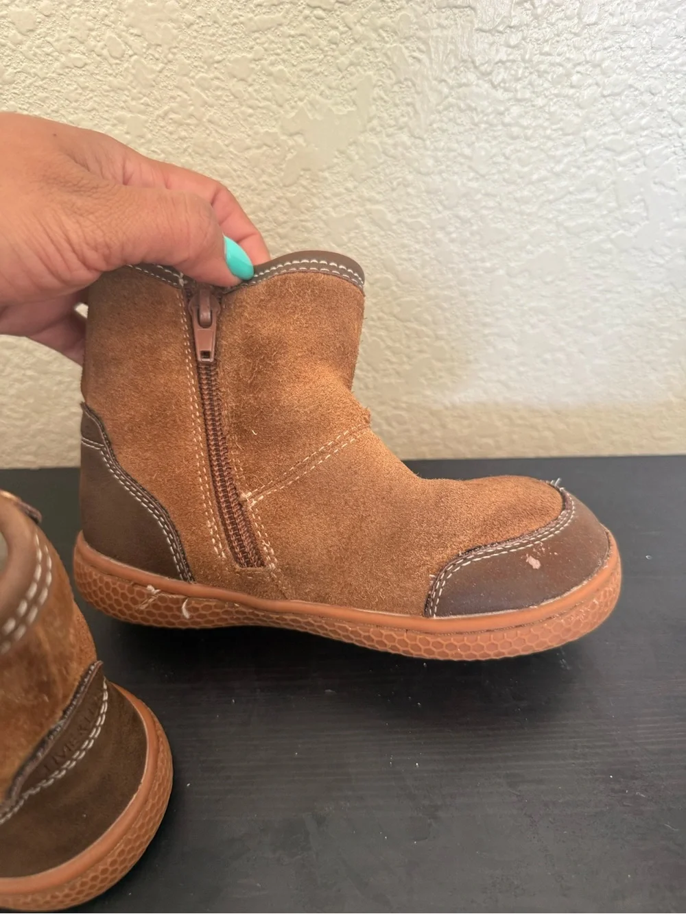 Livie & Luca Tan/Brown Suede Kids Pull-On Ankle Boots